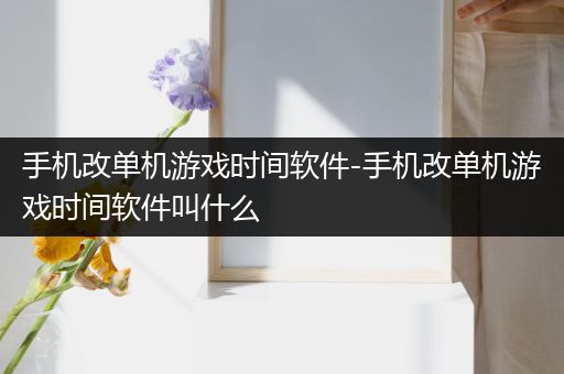 手机改单机游戏时间软件-手机改单机游戏时间软件叫什么
