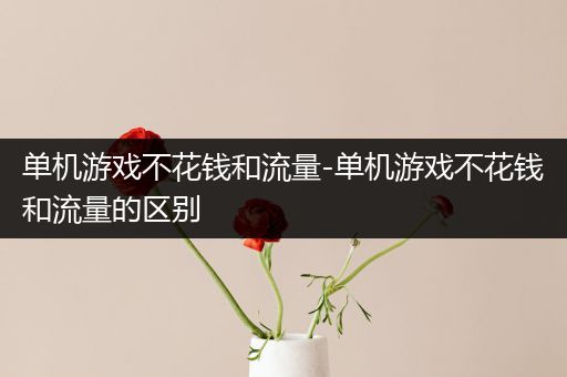 单机游戏不花钱和流量-单机游戏不花钱和流量的区别