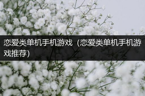 恋爱类单机手机游戏（恋爱类单机手机游戏推荐）