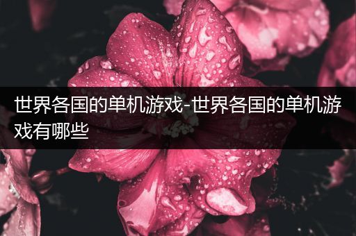 世界各国的单机游戏-世界各国的单机游戏有哪些
