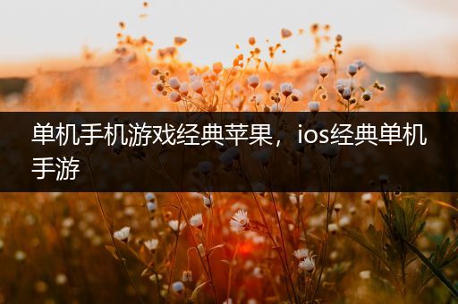 单机手机游戏经典苹果，ios经典单机手游