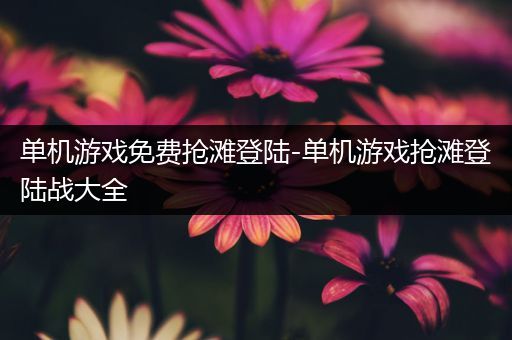 单机游戏免费抢滩登陆-单机游戏抢滩登陆战大全