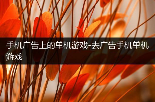 手机广告上的单机游戏-去广告手机单机游戏