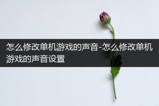 怎么修改单机游戏的声音-怎么修改单机游戏的声音设置