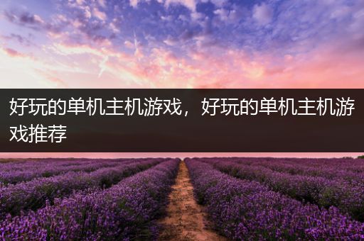 好玩的单机主机游戏，好玩的单机主机游戏推荐