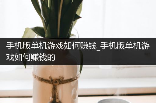 手机版单机游戏如何赚钱_手机版单机游戏如何赚钱的