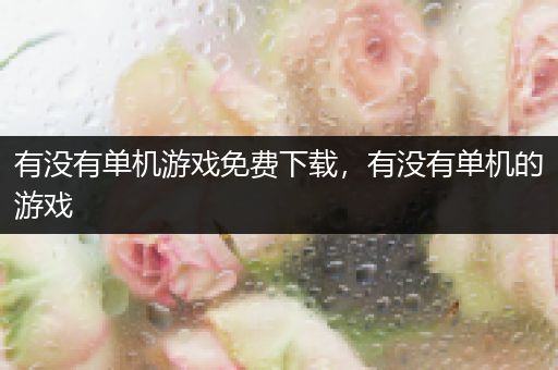 有没有单机游戏免费下载，有没有单机的游戏
