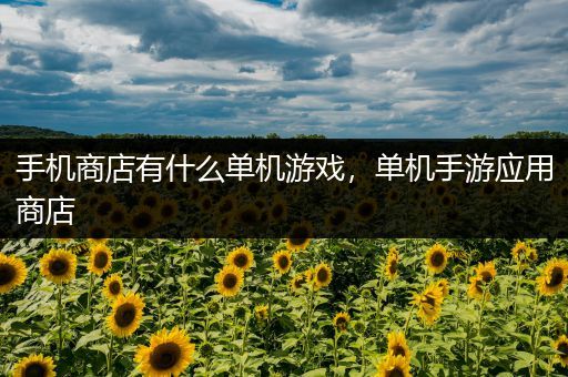 手机商店有什么单机游戏，单机手游应用商店