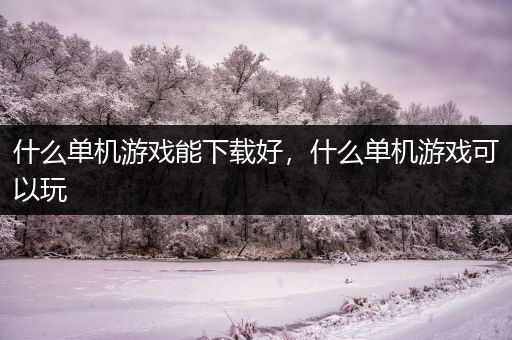 什么单机游戏能下载好，什么单机游戏可以玩