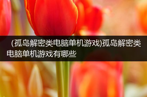（孤岛解密类电脑单机游戏)孤岛解密类电脑单机游戏有哪些
