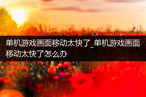单机游戏画面移动太快了_单机游戏画面移动太快了怎么办