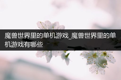 魔兽世界里的单机游戏_魔兽世界里的单机游戏有哪些