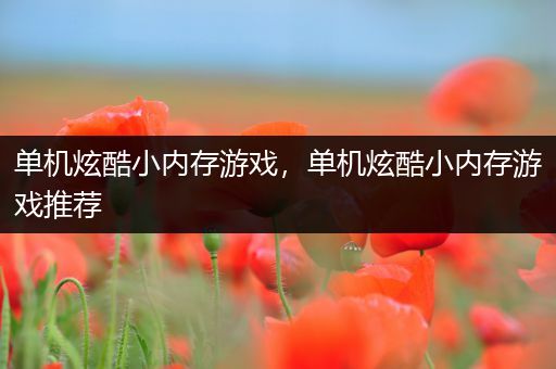 单机炫酷小内存游戏，单机炫酷小内存游戏推荐