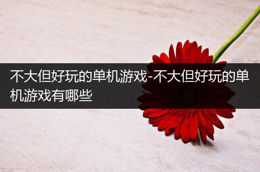 不大但好玩的单机游戏-不大但好玩的单机游戏有哪些