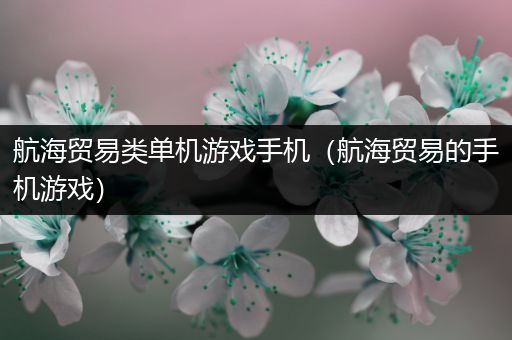 航海贸易类单机游戏手机（航海贸易的手机游戏）