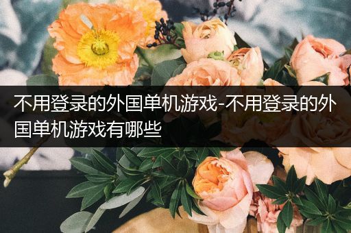 不用登录的外国单机游戏-不用登录的外国单机游戏有哪些