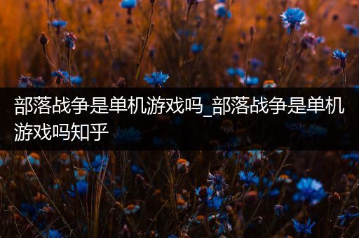 部落战争是单机游戏吗_部落战争是单机游戏吗知乎
