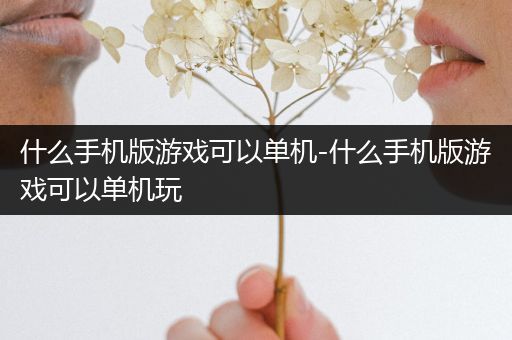 什么手机版游戏可以单机-什么手机版游戏可以单机玩