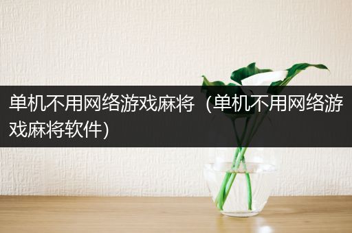 单机不用网络游戏麻将（单机不用网络游戏麻将软件）