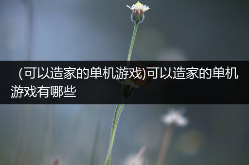 （可以造家的单机游戏)可以造家的单机游戏有哪些
