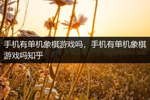 手机有单机象棋游戏吗，手机有单机象棋游戏吗知乎