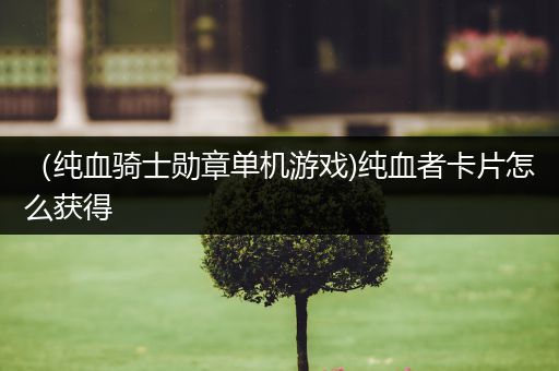 （纯血骑士勋章单机游戏)纯血者卡片怎么获得
