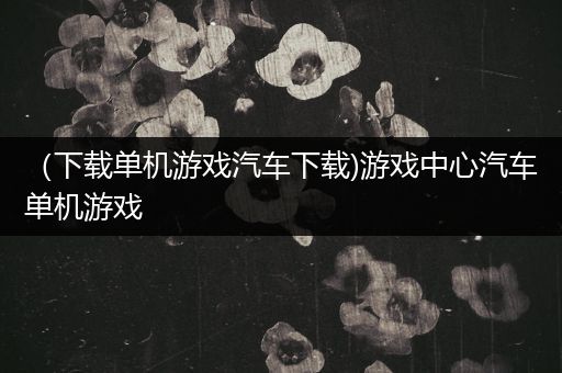 （下载单机游戏汽车下载)游戏中心汽车单机游戏