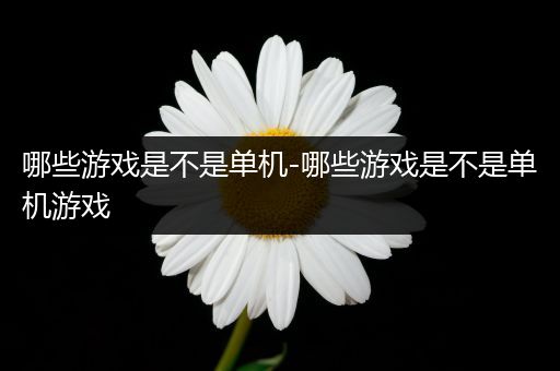 哪些游戏是不是单机-哪些游戏是不是单机游戏