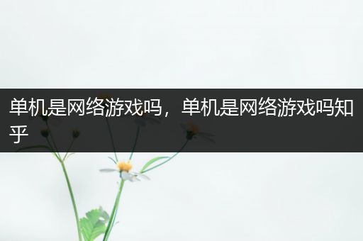 单机是网络游戏吗，单机是网络游戏吗知乎