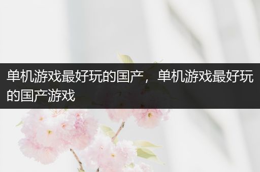 单机游戏最好玩的国产，单机游戏最好玩的国产游戏