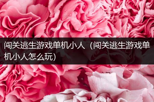 闯关逃生游戏单机小人（闯关逃生游戏单机小人怎么玩）
