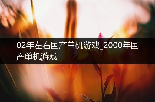 02年左右国产单机游戏_2000年国产单机游戏