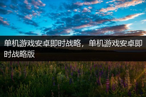 单机游戏安卓即时战略，单机游戏安卓即时战略版