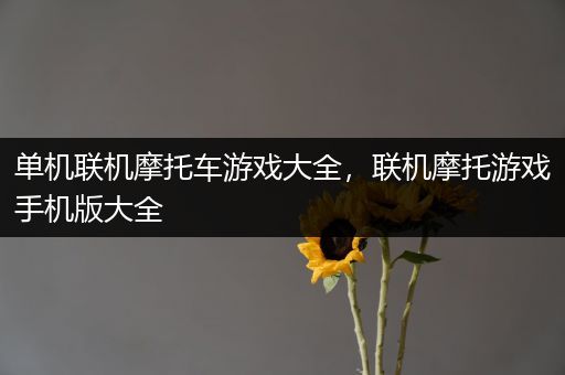 单机联机摩托车游戏大全，联机摩托游戏手机版大全