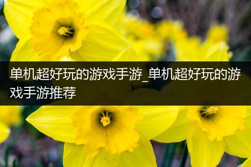 单机超好玩的游戏手游_单机超好玩的游戏手游推荐