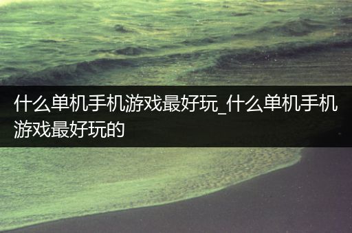 什么单机手机游戏最好玩_什么单机手机游戏最好玩的