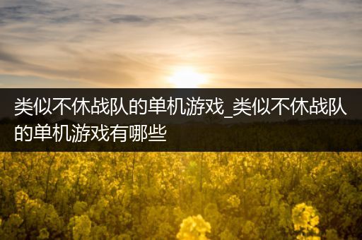 类似不休战队的单机游戏_类似不休战队的单机游戏有哪些