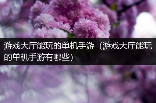游戏大厅能玩的单机手游（游戏大厅能玩的单机手游有哪些）