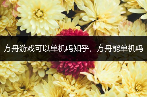 方舟游戏可以单机吗知乎，方舟能单机吗