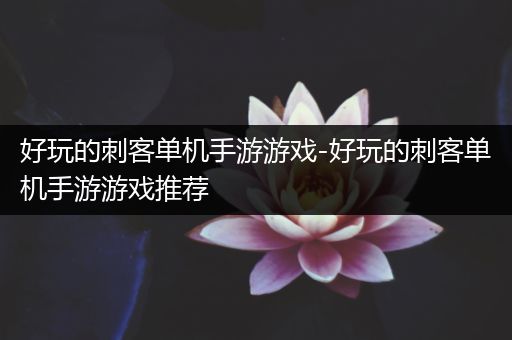 好玩的刺客单机手游游戏-好玩的刺客单机手游游戏推荐