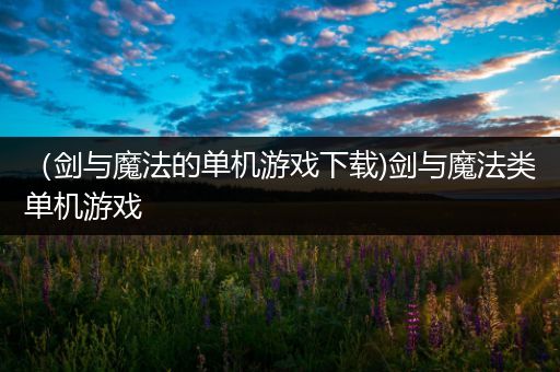 （剑与魔法的单机游戏下载)剑与魔法类单机游戏