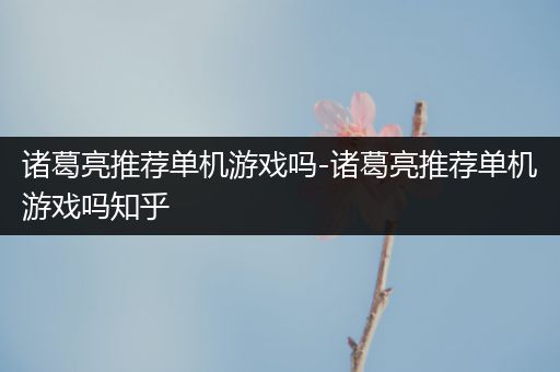 诸葛亮推荐单机游戏吗-诸葛亮推荐单机游戏吗知乎
