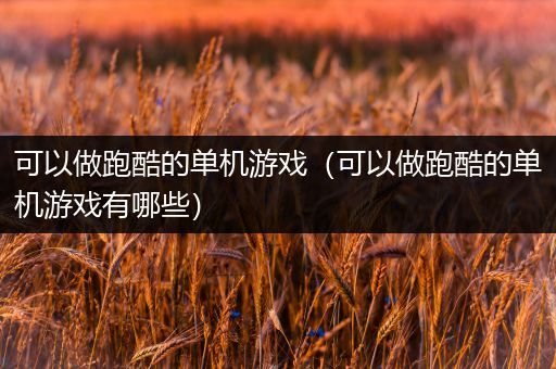 可以做跑酷的单机游戏（可以做跑酷的单机游戏有哪些）