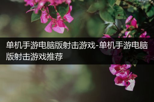 单机手游电脑版射击游戏-单机手游电脑版射击游戏推荐