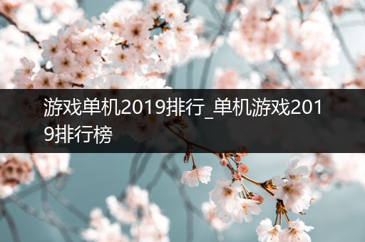 游戏单机2019排行_单机游戏2019排行榜