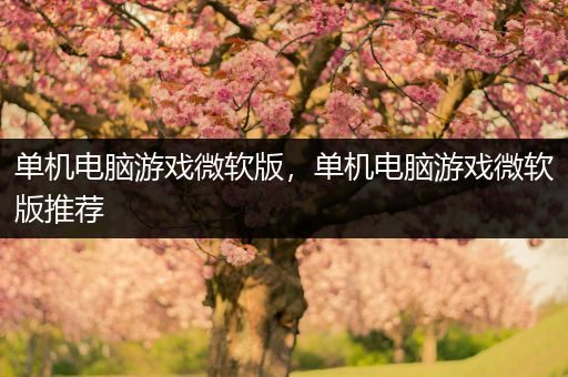 单机电脑游戏微软版，单机电脑游戏微软版推荐