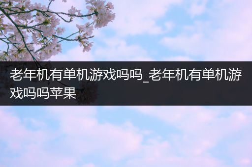 老年机有单机游戏吗吗_老年机有单机游戏吗吗苹果