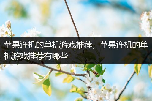 苹果连机的单机游戏推荐，苹果连机的单机游戏推荐有哪些