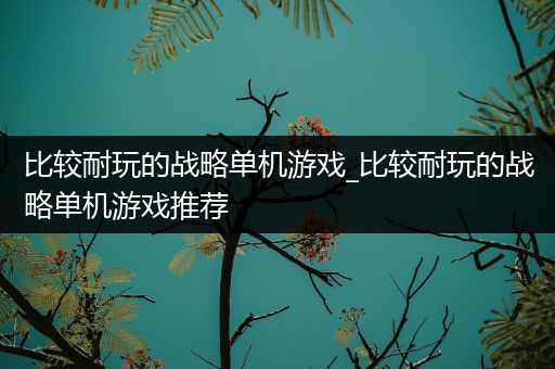 比较耐玩的战略单机游戏_比较耐玩的战略单机游戏推荐