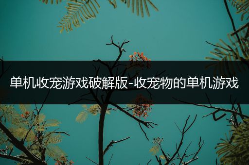 单机收宠游戏破解版-收宠物的单机游戏